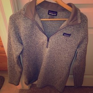 Gray Patagonia zip up sweatshirt
